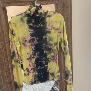 AFRM Mesh Multicolor Tie-Dye Long Sleeve Top